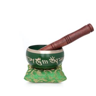 Tibetská miska s polštářkem zelená 10 cm
