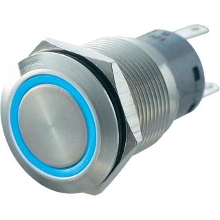 Tlačítko zajištěné proti vanda 19 mm s kruhovým osvětlením