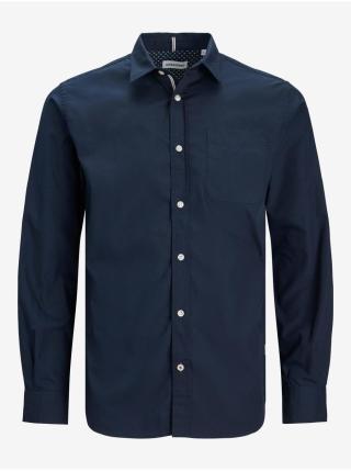 Tmavě modrá pánská košile Jack & Jones Plain