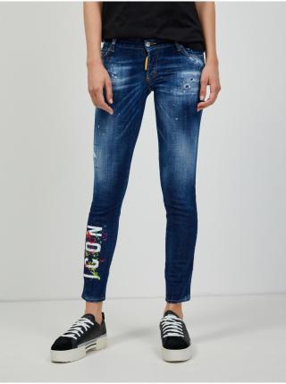 Tmavě modré dámské slim fit džíny DSQUARED2