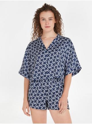Tmavě modré dámské vzorované pyžamo Tommy Hilfiger