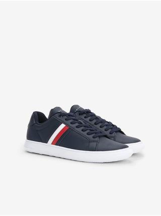 Tmavě modré pánské kožené tenisky Tommy Hilfiger