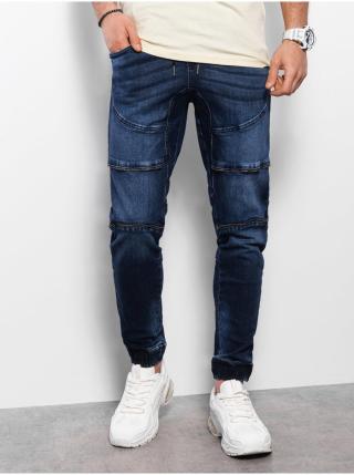 Tmavě modré pánské slim fit džíny Ombre Clothing