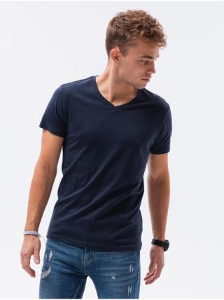 Tmavě modré pánské tričko bez potisku Ombre Clothing S1369 basic basic