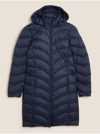 Tmavě modrý dámský zimní prošívaný péřový kabát Marks & Spencer