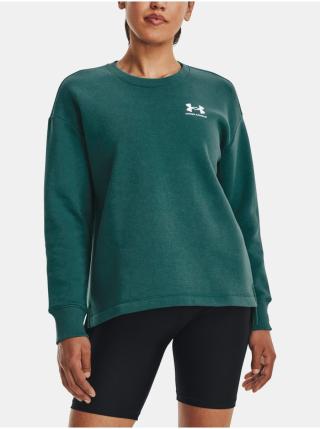 Tmavě zelená dámská mikina Under Armour Rival Fleece Oversize Crew