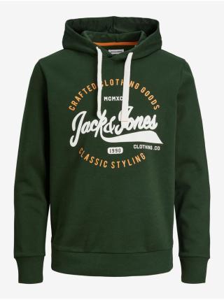 Tmavě zelená pánská mikina s kapucí Jack & Jones Mikk