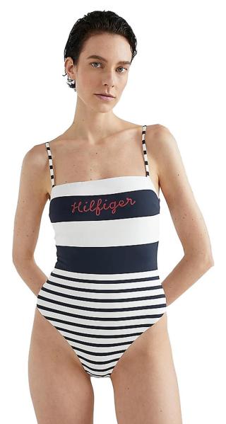 Tommy Hilfiger Dámské jednodílné plavky Bandeau UW0UW04544-0G9 XL