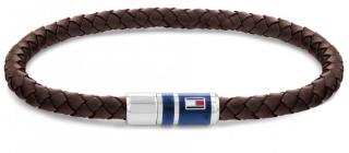 Tommy Hilfiger Hnědý kožený náramek s ocelovým zapínáním 2790295