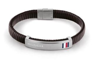 Tommy Hilfiger Moderní hnědý kožený náramek 2790348