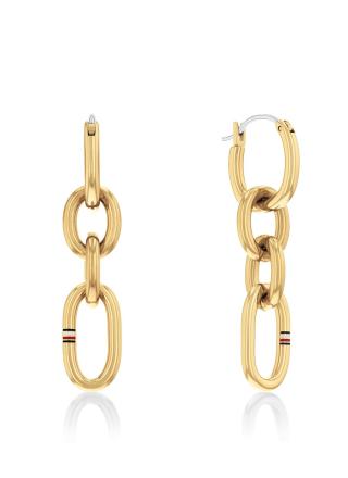 Tommy Hilfiger Moderní pozlacené náušnice Contrast Link Chain 2780786