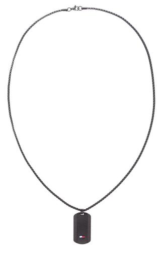 Tommy Hilfiger Nadčasový černý náhrdelník z oceli Nelson H-Link 2790424