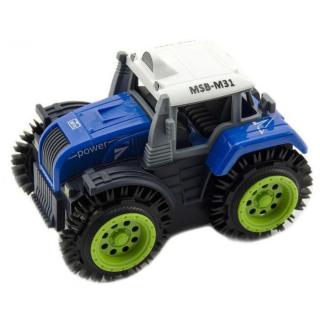 Traktor převracecí plast 10 cm modrý