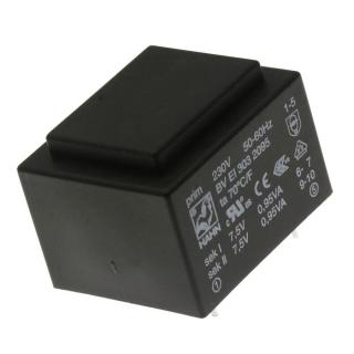 Trasnformátor do dps 1.9va/230v 2x7.5v hahn bv ei 303 2095