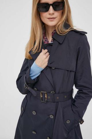 Trench kabát Lauren Ralph Lauren dámský, tmavomodrá barva, přechodný