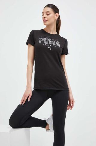 Tréninkové tričko Puma Graphic Tee Fit černá barva