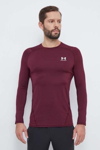 Tréninkové tričko s dlouhým rukávem Under Armour vínová barva