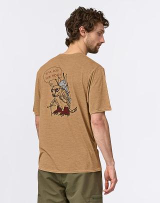 Tričko Patagonia M's Cap Cool Daily Graphic Shirt - Lands Fun Hogs: Tinamou Tan X-Dye