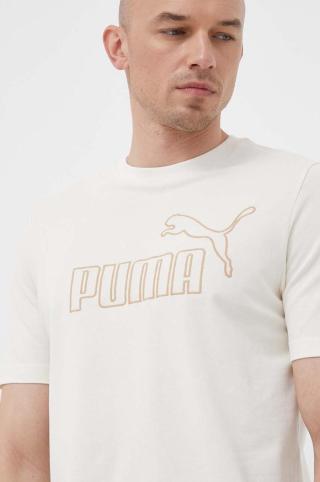 Tričko Puma béžová barva, s aplikací