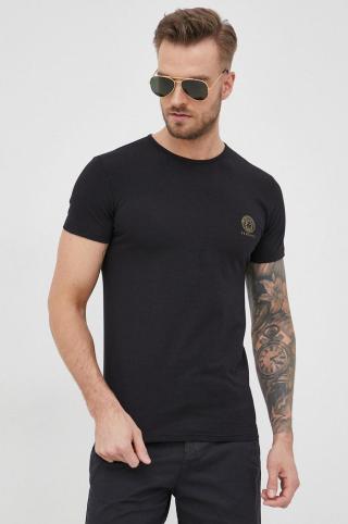 Tričko Versace černá barva, s potiskem