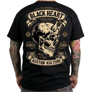 Triko BLACK HEART Devil Skull  černá  L