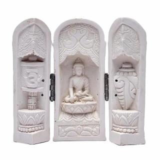 Triptych Buddha Shakyamuni dotýkající se země - výška cca 12 cm