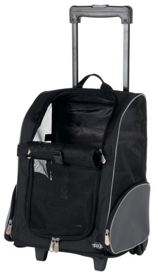 Trixie přepravní taška a batoh na kolečkách černý/šedý