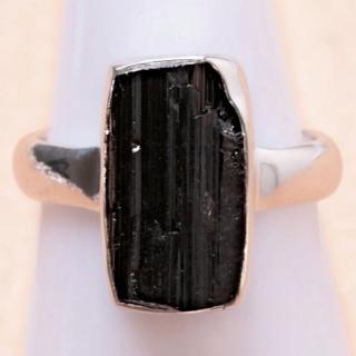 Turmalín skoryl prsten stříbro Ag 925 LOT117 - 53 mm , 5 g