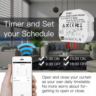 Tuya Smart WiFi 2 Gang dvojitá opona Blind modu