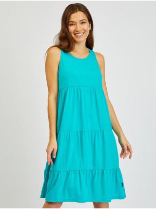 Tyrkysové dámské letní šaty s volánem SAM 73 Chantal