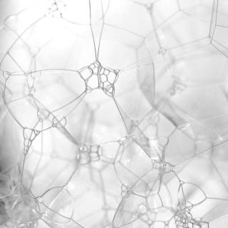 Umělecká fotografie Extreme close up of bubbles in black and white, Zen Rial,