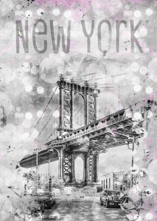 Umělecká fotografie Graphic Art NEW YORK CITY Manhattan Bridge, Melanie Viola,