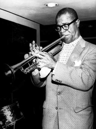 Umělecká fotografie Jazzman Louis Armstrong December 18, 1956,