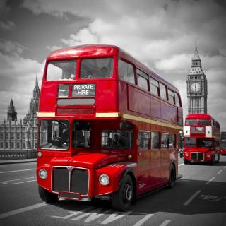 Umělecká fotografie LONDON Red Buses on Westminster Bridge, Melanie Viola,