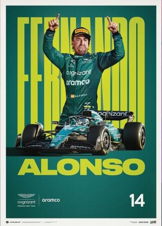 Umělecký tisk Aston Martin Formula One - Fernando Alonso - 2023,