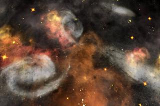 Umělecký tisk Conceptual universe and galaxies image, kampee patisena,