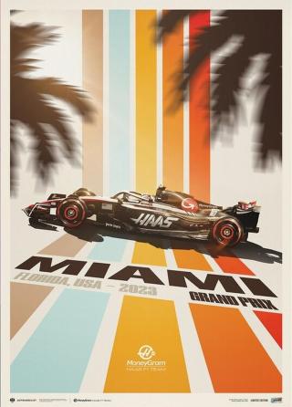 Umělecký tisk Haas F1 Team - Miami - 2023,