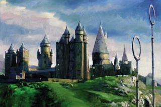 Umělecký tisk Harry Potter - Hogwarts painted,