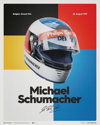 Umělecký tisk Michael Schumacher - Helmet - 1991,