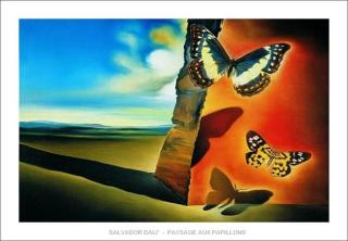 Umělecký tisk Salvador Dali - Paysage Aux Papillons,