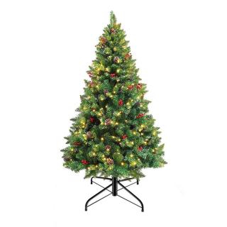 Umělý vánoční stromek s LED diodami, teplý bílý