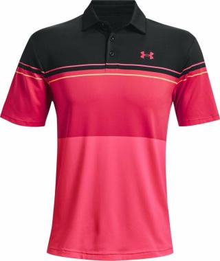 Under Armour UA Playoff 2.0 Mens Polo Black/Knock Out/Penta Pink L