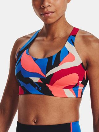 Under Armour UA SmartForm Rush Mid Print Sportovní podprsenka Červená