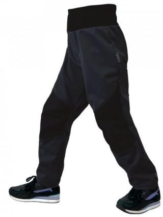 Unuo dětské pružné softshellové kalhoty s fleecem Flexi černá 140/146 - zánovní
