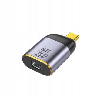 Usb C samec na DP/Mini Dp samice převodník 8K 6