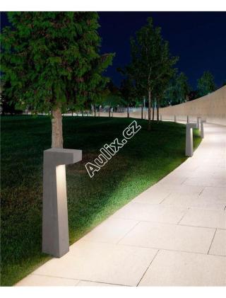 Venkovní sloupkové svítidlo ARAN šedý beton skleněný difuzor LED 5W 3000K 120-230V IP65 - NOVA LUCE