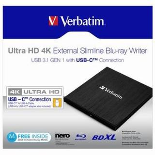 Verbatim externí Blu-Ray mechanika Ultra HD, 4K, 43888, USB 3.1 Gen1 , USB C