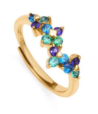 Viceroy Okouzlující pozlacený prsten s barevnými zirkony 13136A0 55 mm