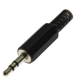 Vidlice jack plastová 3.5mm na kabel stereo