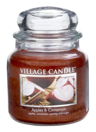 Village Candle Vonná svíčka ve skle Jablko a skořice  397 g